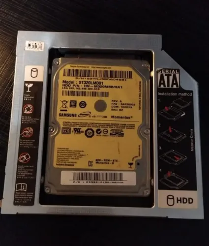 Adaptador Caddy Notebook + HD 320GB Samsung (Leia a descrição)