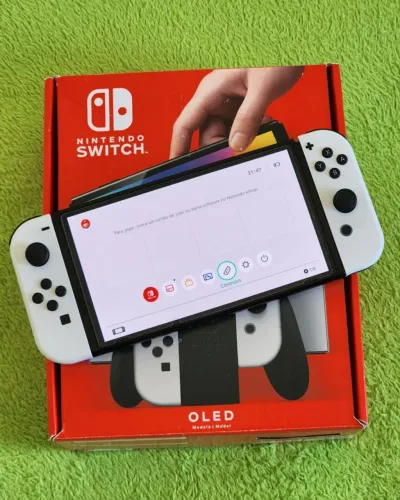Switch Oled + Mario Wonder | Completo | ACEITO OLX PAY