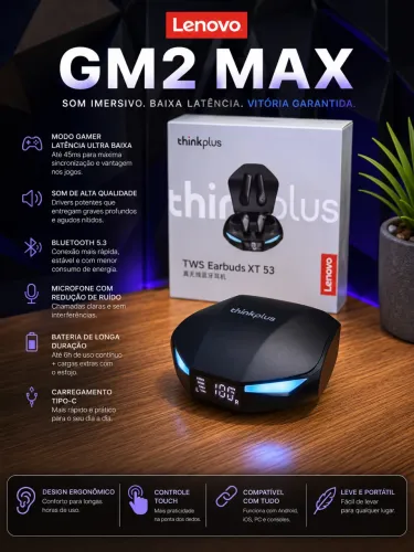 Lenovo Gm2 Max com indicador de bateria(Garantia)