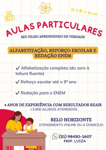 Professora Particular | Reforço Escolar e Redação ENEM