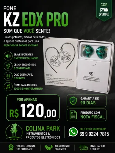 Fone EDX PRO ( Cyan/verde)