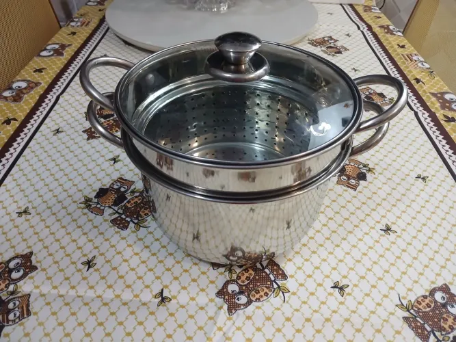 Espagueteira Inox com Tampa de Vidro