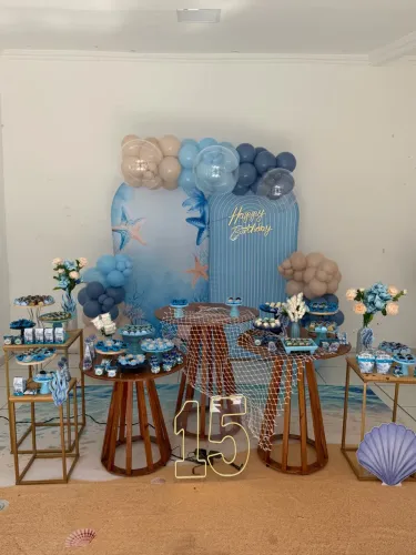 Decoração fundo do mar 15 anos