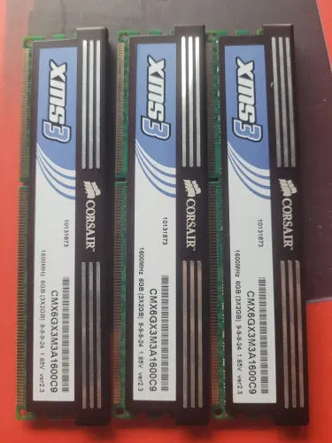 Memoria ram gamer corsair 6gb 3x2gb ddr3 pc