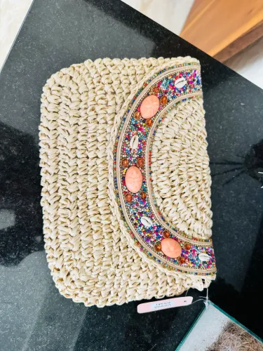 Bolsa transversal palha 