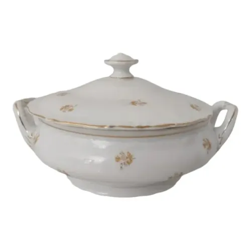 Antiga Sopeira Legumeira Porcelana Tcheca Flores Amarelas