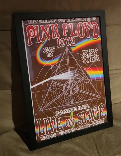 Quadro Banda Pink Floyd 1972 Carnegie Hall Foto Poster Moldurado