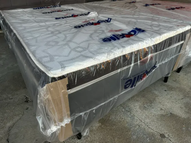 CAMA BOX DE CASAL ALTA, ESPUMA D28 MACIA