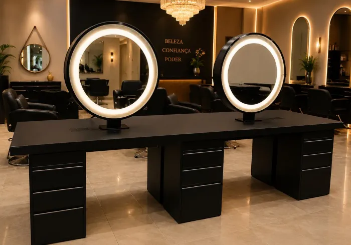 Bancada em MDP Luxo Salao de Beleza
