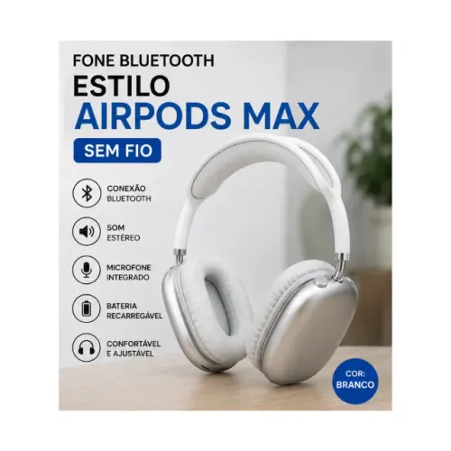 FONE BLUETOOTH OVER-EAR - ESTILO AIRPODS MAX
