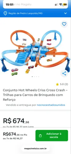 Pista Hot Wheels Cross Crash 