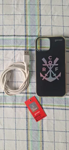 Capinha iPhone 14 Flamengo + cabo