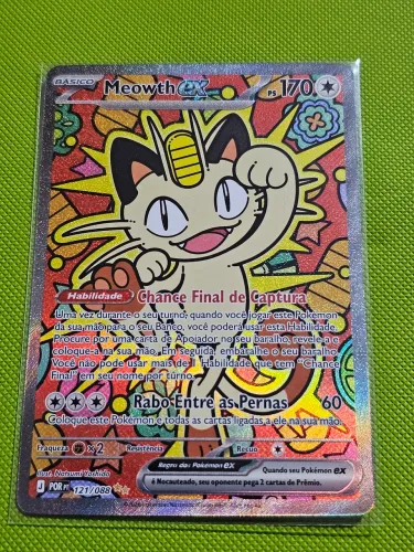 Carta pokemon meowth ex equilíbrio perfeito