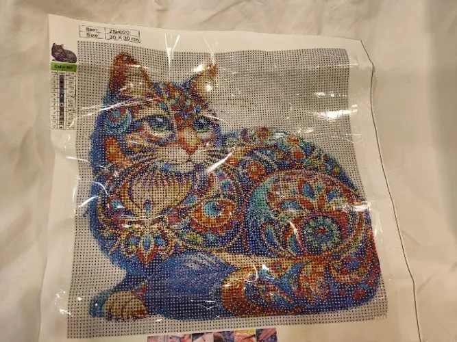 Kit Pintura Diamante 5D Gato Cristal Strass - Arte e Decoração (Iniciantes e Adultos)