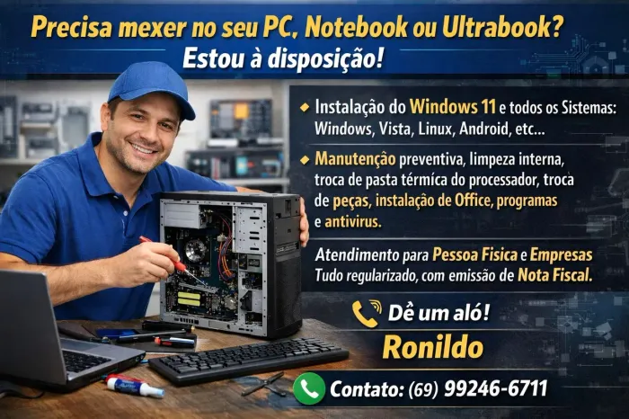 SERVIÇOS DE TÉCNICO DE INFORMÁTICA EM ALVORADA DO OESTE RO!!!