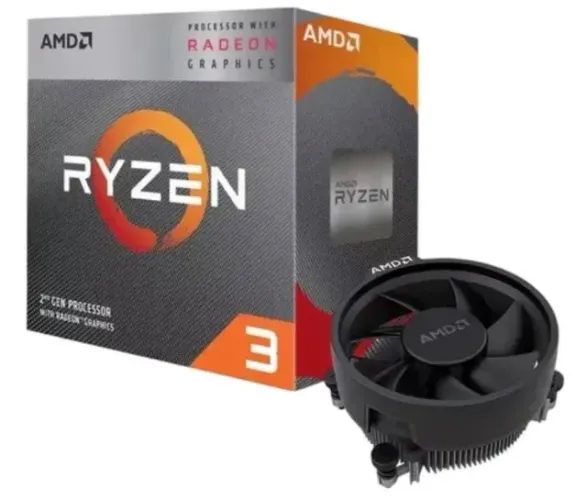 Processador Ryzen 3 3200g gráfico integrado, acompanha o cooler junto