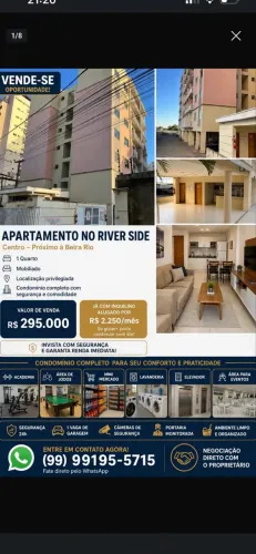 OPORTUNIDADE APARTAMENTO NO RIVER SIDE 295 mil