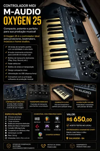 Controlador M-Audio oxygen25
