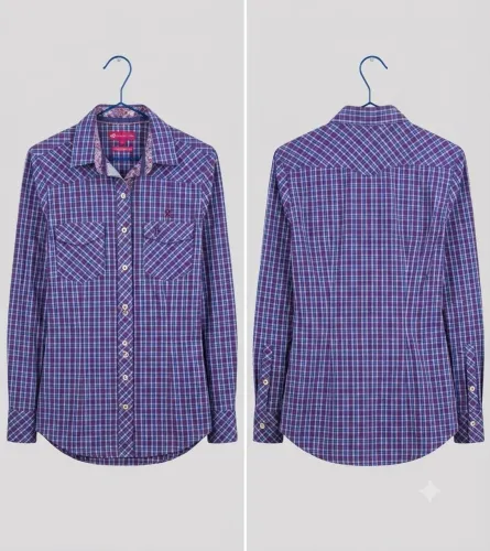 camisa dudalina xadrez roxa 40