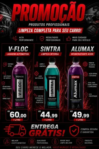 Produtos de limpeza da Vonixx
