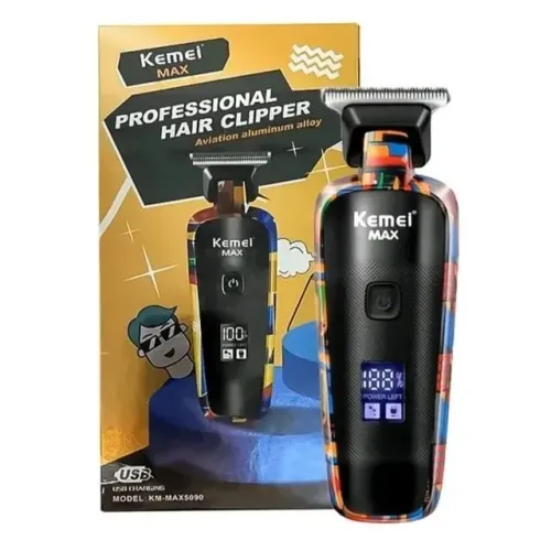 Máquina de cortar cabelo acabamento kemei max 