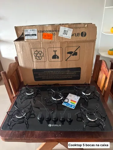 Cooktop 5 bocas na caixa - 499,00 A vista ou 12x 48,65 no cartão de crédito