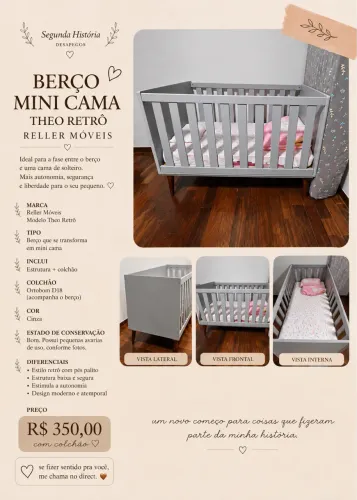 Berço Mini Cama Theo Retrô
