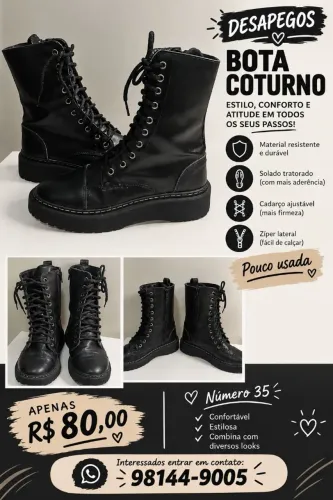 Bota coturno n 35