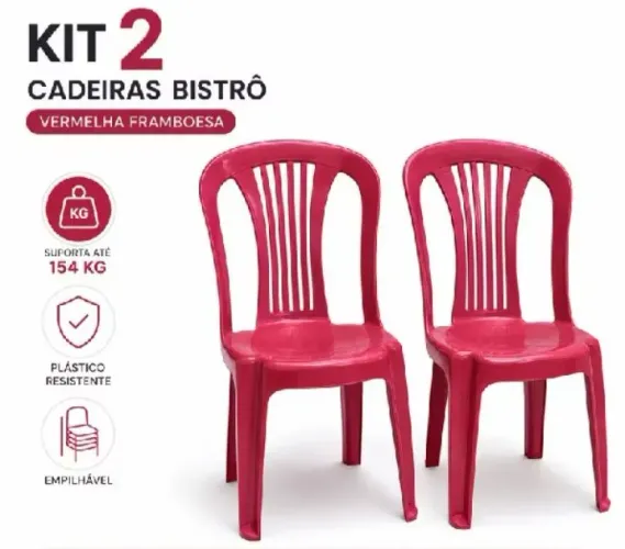 Kit com 2 cadeiras altas cores vermelha branca e preta novas Entregamos 