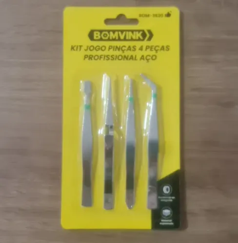 Kit Jogo de pinças profissional - 4 peças