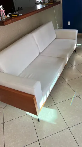 Sofá fixo linho bege