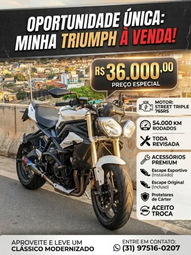 Triumph Street Triple c/ Motor 765RS - Revisada - Aceito Troca