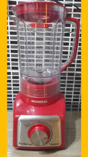 Liquidificador Mondial Turbo Inox na cor vermelha 1000w 127v (para aproveitar peças)