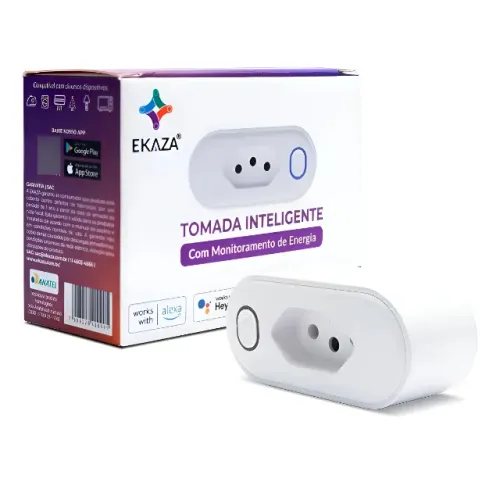 Tomada inteligente smart Wifi 10a com medidor de consumo Ekaza Alexa