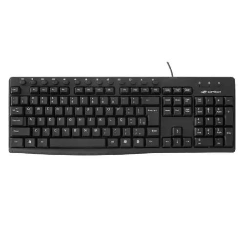 Teclado Multimidia C3tech Kb-m30bk Resistente A Agua Usb Abnt2 Preto