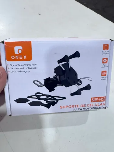 Suporte de celular com carregador para motocicleta