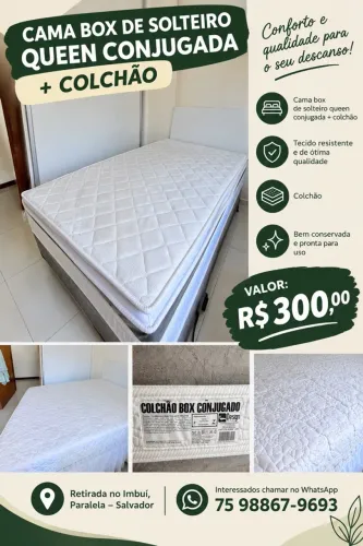 Cama box queen solteiro