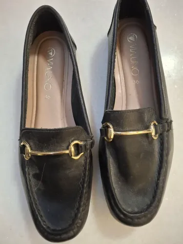 Mocassim Preto Couro legítimo 35 Via Uno