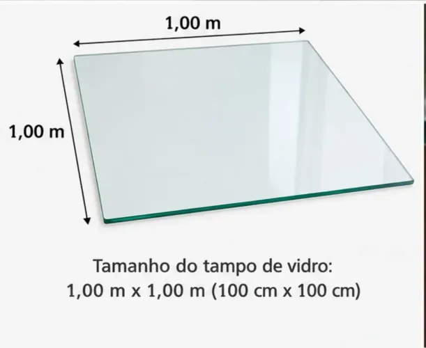 Tampo de Mesa de Vidro 1x1 m