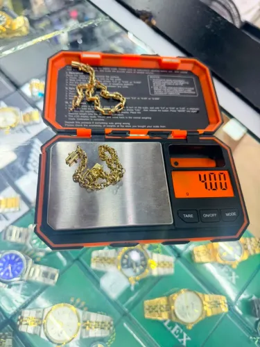 Pulseira elo portuguesa  oca ouro 18k 
