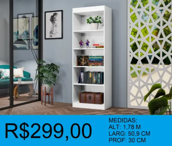 Livreiro escritório - Entrega e montagem grátis! 