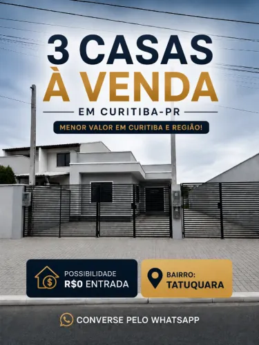 Menor preço de Curitiba: Casa Térrea com 2 Quartos no Bairro Tatuquara