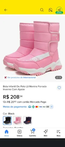 Bota infantil rosa n 26