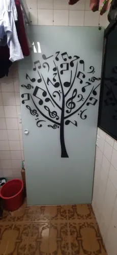 Porta de Vidro temperado com trilho