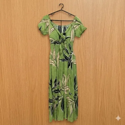 Vestido longo com amarração na frente