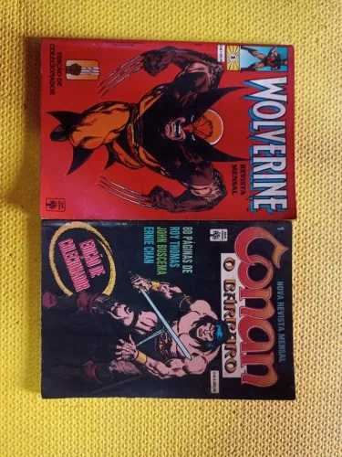 Gibis Wolverine e Conan, o bárbaro da abril número 1
