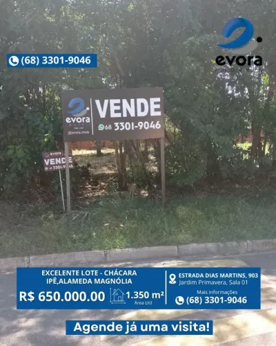 EVORA VENDE - Lote chácara ipê