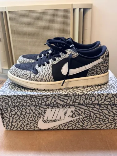 tênis nike air jordan 1 low og black cement 40