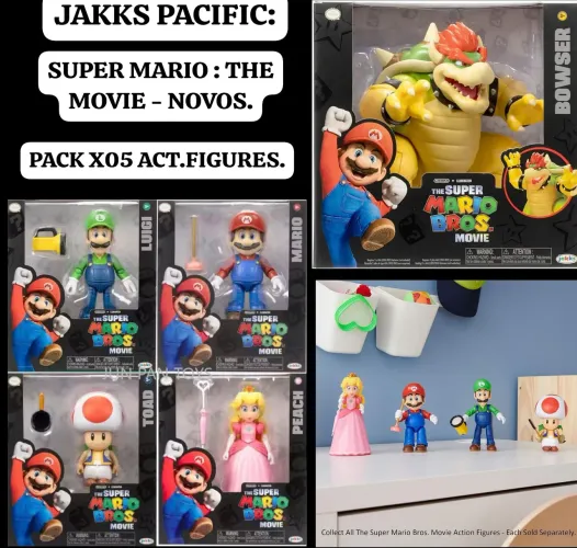 Super Mario The Movie X05 Pack - JAKKS Pacífic - Novos