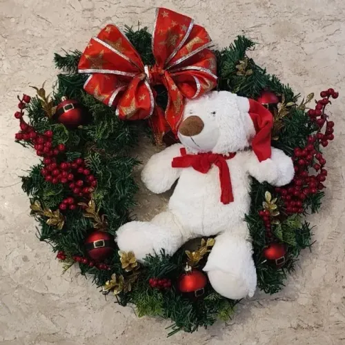 guirlanda natal urso 40cm